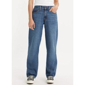 LEVI"S Baggy Dad Straight Jeans Blue Size 26 Blue Medium Wash Mid Rise